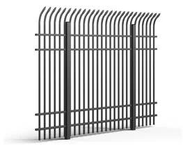 Curved-top industrial security aluminum for commercial perimeters